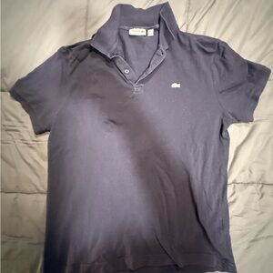 Lacoste Men's Polo Shirt - Deep Blue Size 7/XXL White Croc Logo